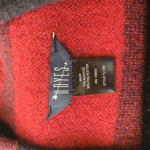 Hayes Plaid Sleeveles Long Vest one size - Picture 4 of 11